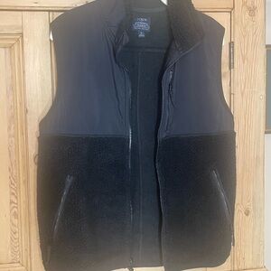 J.Cew Men's Black Sherpa/Fleece Vest